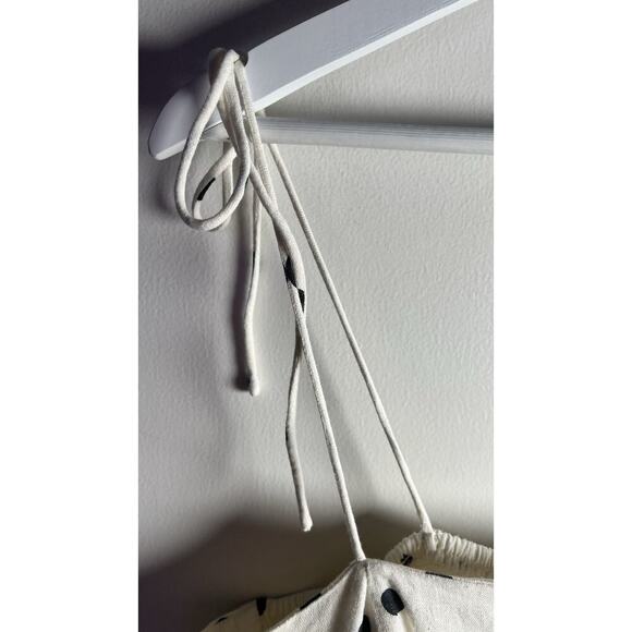 Old Navy Dress Womens Plus 2X Cream Polka Dot Linen Smocked Fit & Flare Dress - Picture 5 of 12